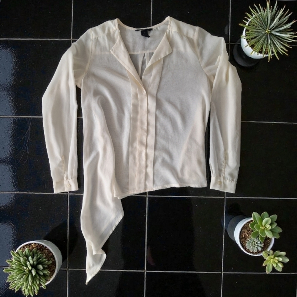 H&M Cream Asymmetrical Blouse